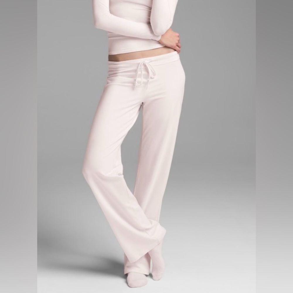 Cotton Jersey Straight Leg Pant in Barely Pink